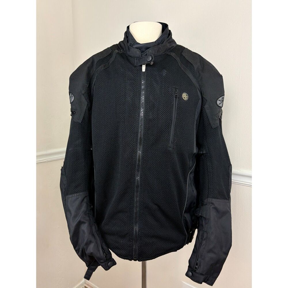 Joe Rocket Men's Black Mesh Armored Motorcycle Riding Jacket 2XL